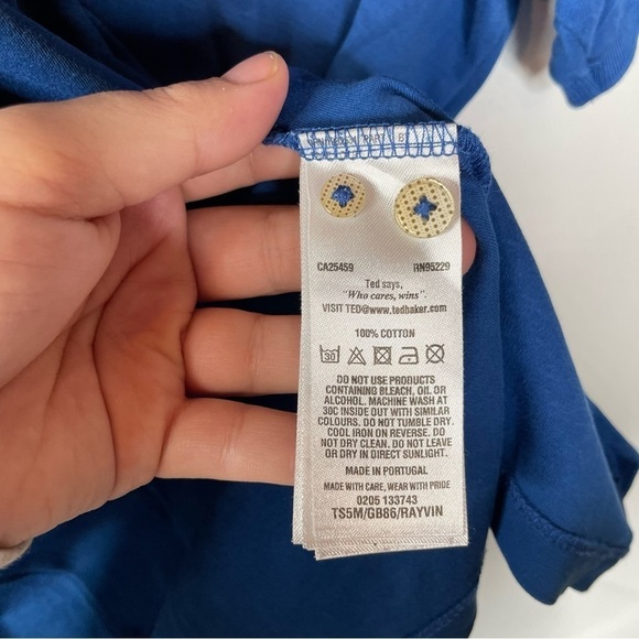 Ted Baker Men’s Blue Polo Shirt Size 5 - Picture 5 of 6